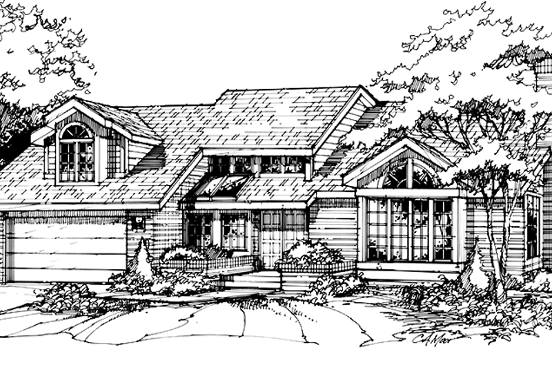 House Plan Design - Prairie Exterior - Front Elevation Plan #320-1105