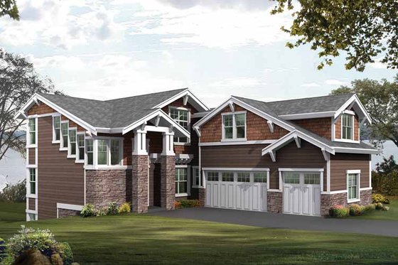 Exterior - Front Elevation 3 for Craftsman House Plan #132-478 - 3 bed, 2.5 bath