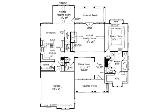 Floor Plan - Main Floor for Craftsman House Plan #927-917 - 3 bed, 2.5 bath