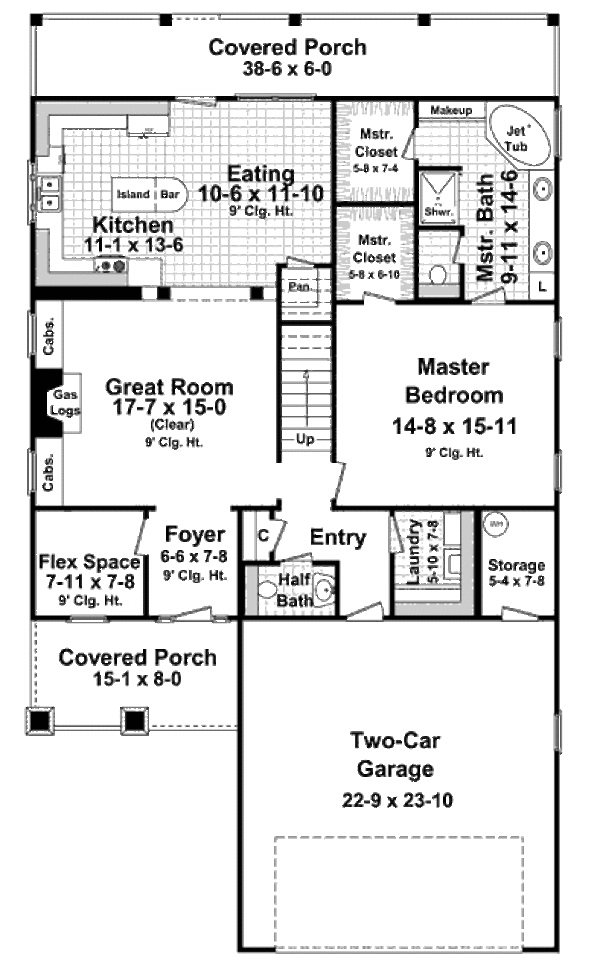 House Plan Design - Craftsman Floor Plan - Main Floor Plan #21-263