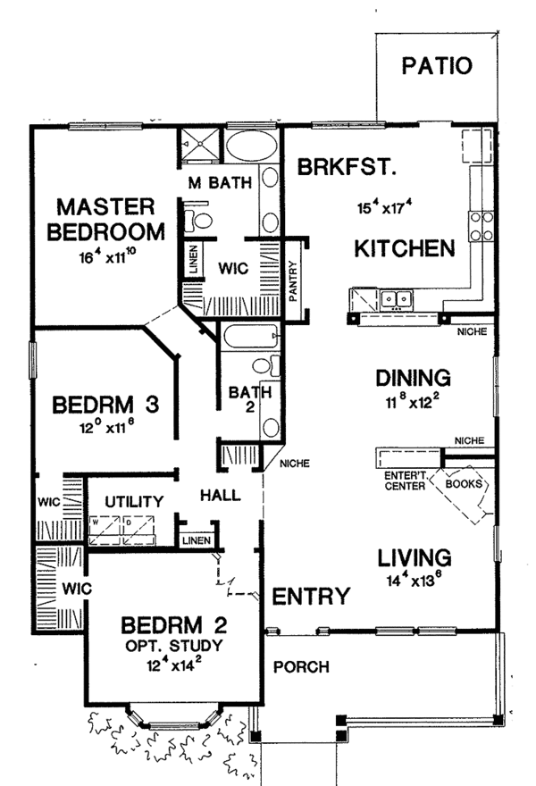 House Plan Design - Ranch Floor Plan - Main Floor Plan #472-134