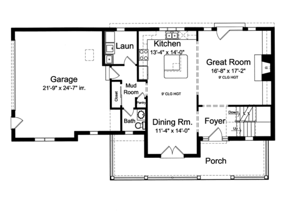 Architectural House Design - Traditional Floor Plan - Main Floor Plan #46-800