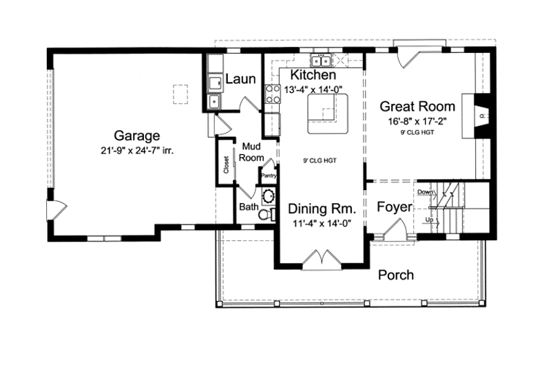 Dream House Plan - Floor Plan - Main Floor for Traditional House Plan #46-800 - 4 bed, 2.5 bath