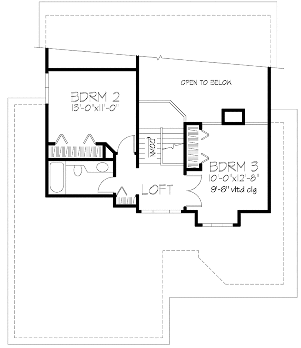 Architectural House Design - Prairie Floor Plan - Upper Floor Plan #320-1072