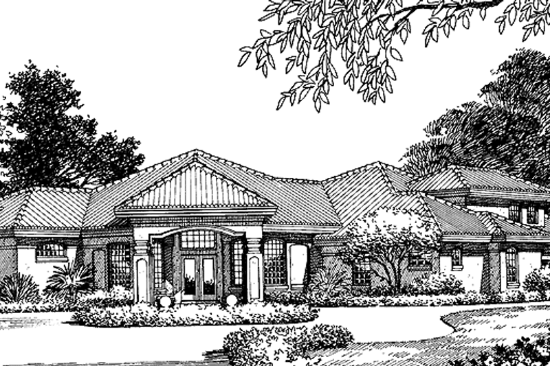 Dream House Plan - Mediterranean Exterior - Front Elevation Plan #417-674