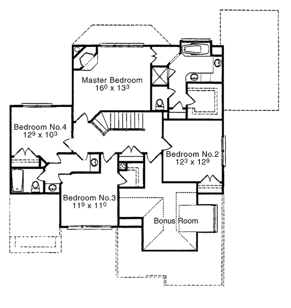 Dream House Plan - Colonial Floor Plan - Upper Floor Plan #429-283