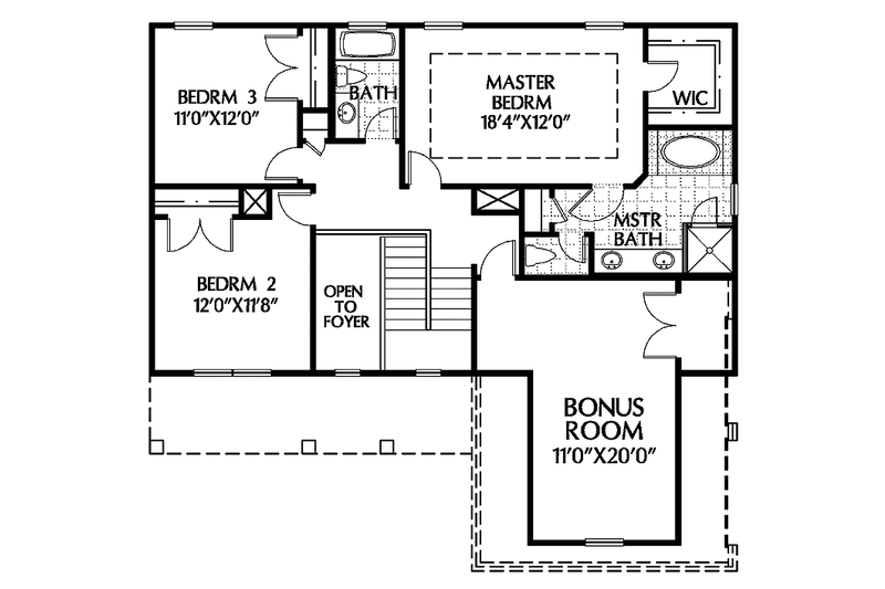 House Plan Design - Floor Plan - Upper Floor for Colonial House Plan #999-87 - 3 bed, 2.5 bath
