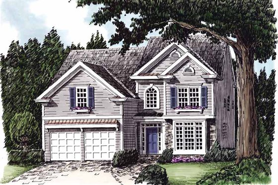 Exterior - Front Elevation 3 for Colonial House Plan #927-628 - 4 bed, 3.5 bath