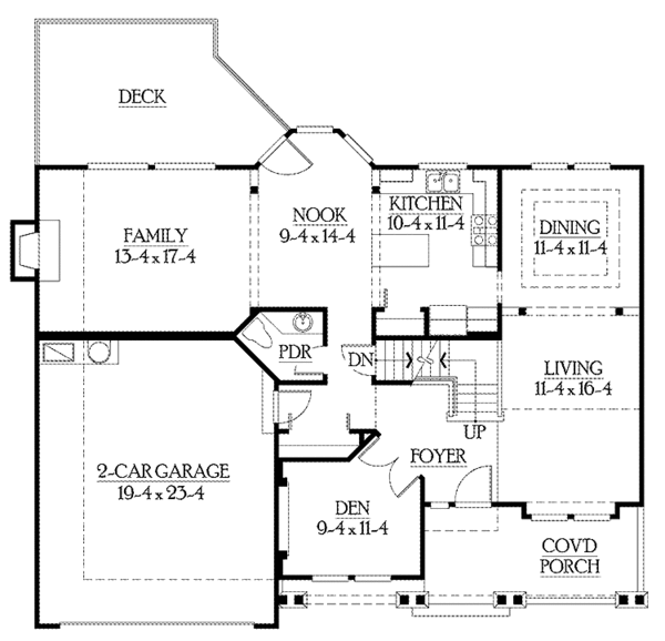 House Plan Design - Craftsman Floor Plan - Main Floor Plan #132-356