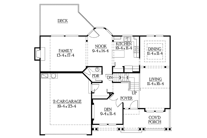 Home Plan - Floor Plan - Main Floor for Craftsman House Plan #132-356 - 3 bed, 2.5 bath