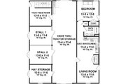 Barndominium Style House Plan - 1 Beds 1 Baths 741 Sq/Ft Plan #21-491 