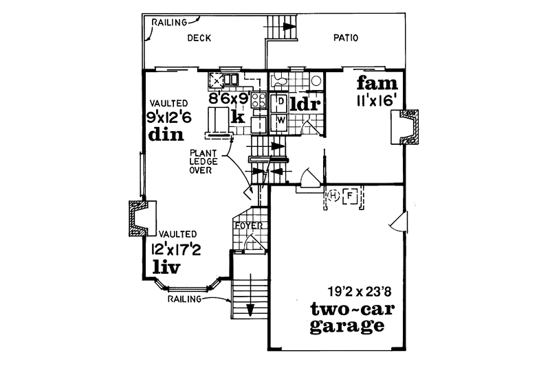 Home Plan - Floor Plan - Main Floor for Contemporary House Plan #47-992 - 3 bed, 2.5 bath