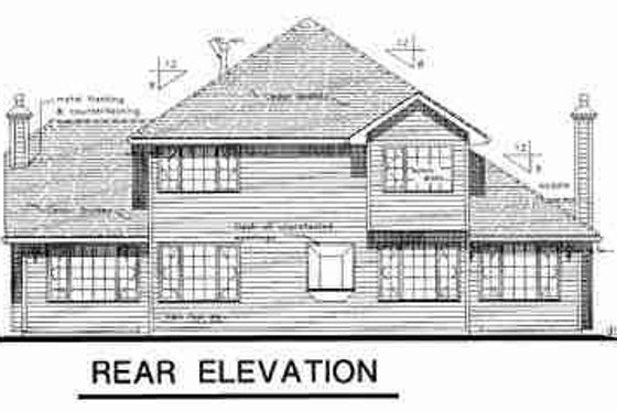 Exterior - Rear Elevation for Traditional House Plan #18-9257 - 3 bed, 2.5 bath