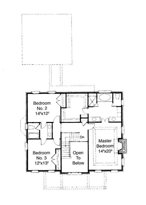 House Design - Classical Floor Plan - Upper Floor Plan #429-163
