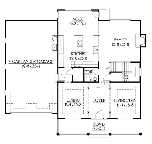 Dream House Plan - Craftsman Floor Plan - Main Floor Plan #132-378
