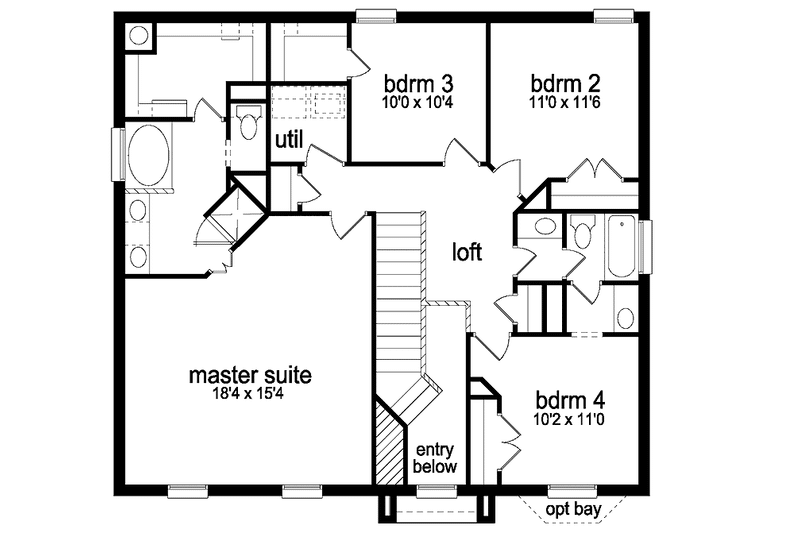 Home Plan - Floor Plan - Upper Floor for Traditional House Plan #84-691 - 4 bed, 2.5 bath