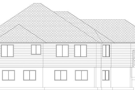 Exterior - Rear Elevation 1 for Ranch House Plan #1060-34 - 6 bed, 3 bath