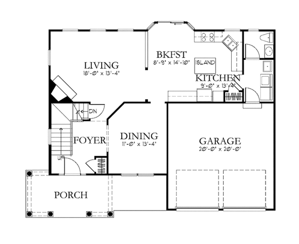 Architectural House Design - Classical Floor Plan - Main Floor Plan #1029-47