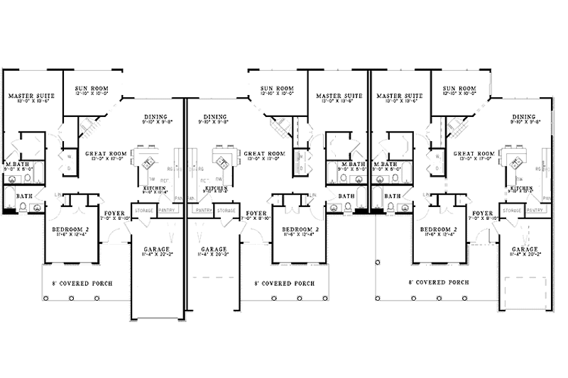 Home Plan - Floor Plan - Main Floor for Country House Plan #17-3027 - 6 bed, 4 bath
