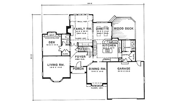 Architectural House Design - European Floor Plan - Main Floor Plan #1001-11