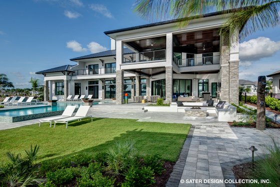 Exterior - Rear Elevation for Contemporary House Plan #930-513 - 5 bed, 5.5 bath