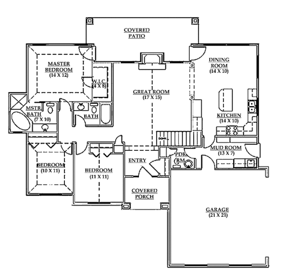 House Plan Design - Traditional Floor Plan - Main Floor Plan #945-7