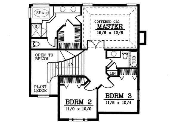House Plan Design - European Floor Plan - Upper Floor Plan #92-204