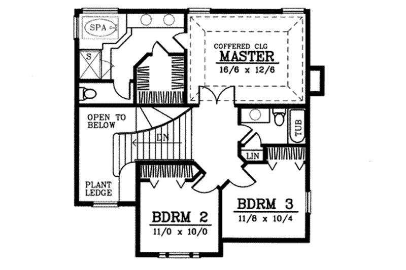 Home Plan - Floor Plan - Upper Floor for European House Plan #92-204 - 4 bed, 3 bath