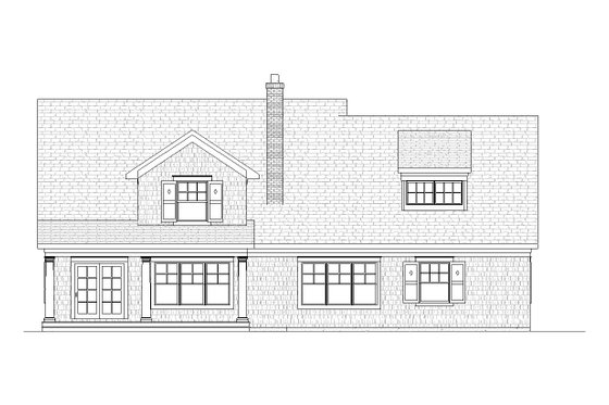 Exterior - Rear Elevation for Traditional House Plan #901-32 - 4 bed, 2.5 bath