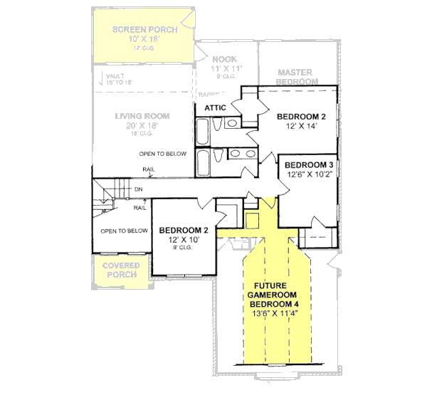 Home Plan - Traditional Floor Plan - Upper Floor Plan #20-1359
