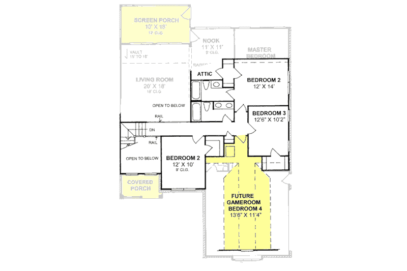 Home Plan - Floor Plan - Upper Floor for Traditional House Plan #20-1359 - 4 bed, 3.5 bath