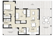 Modern Style House Plan - 2 Beds 1 Baths 880 Sq/Ft Plan #924-3 