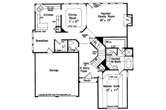 Floor Plan - Main Floor for Colonial House Plan #927-239 - 4 bed, 2.5 bath