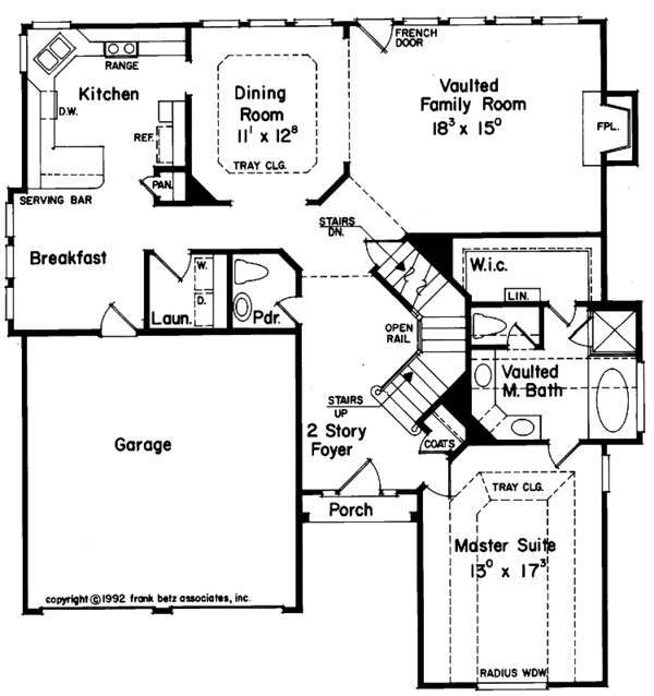 Home Plan - Colonial Floor Plan - Main Floor Plan #927-239