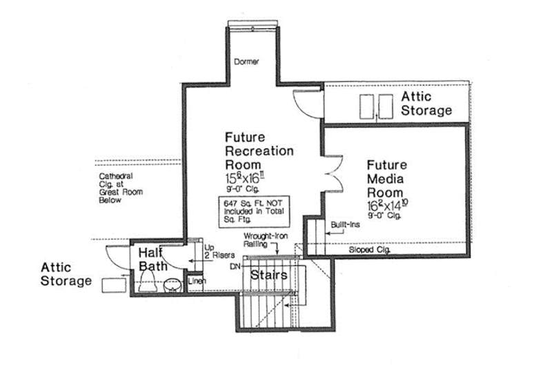 Dream House Plan - Floor Plan - Other Floor for European House Plan #310-1264 - 3 bed, 2.5 bath