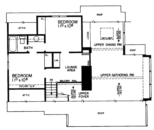 House Blueprint - Country Floor Plan - Upper Floor Plan #72-754