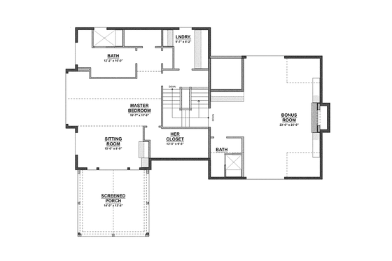 Floor Plan - Upper Floor for Contemporary House Plan #928-274 - 3 bed, 2.5 bath