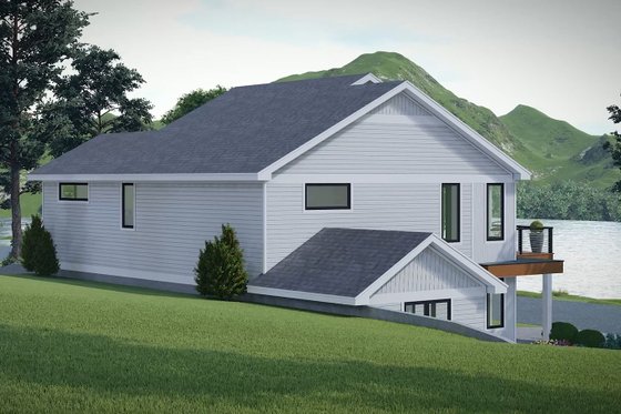 Exterior - Rear Elevation 1 for Contemporary House Plan #932-1302 - 3 bed, 3.5 bath