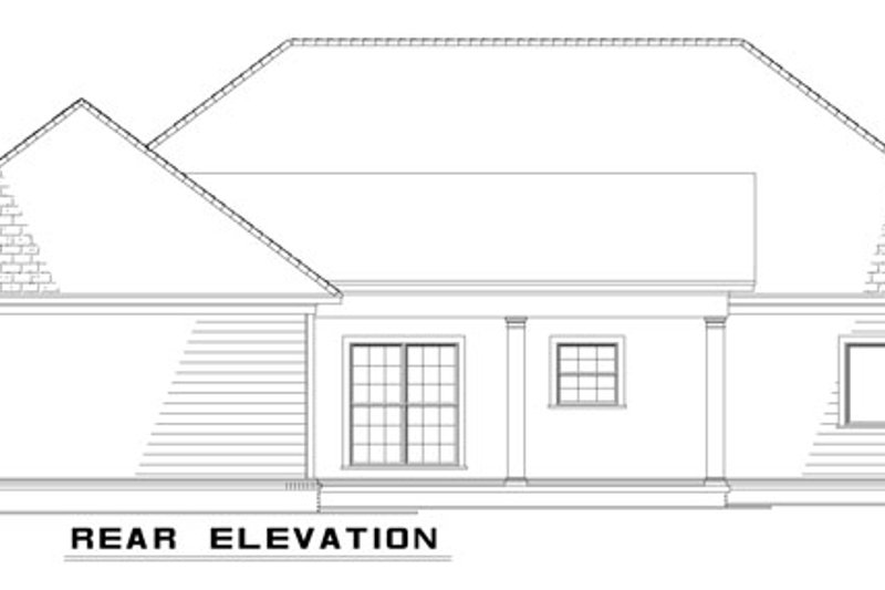 Home Plan - Exterior - Rear Elevation for Country House Plan #17-2856 - 3 bed, 2 bath