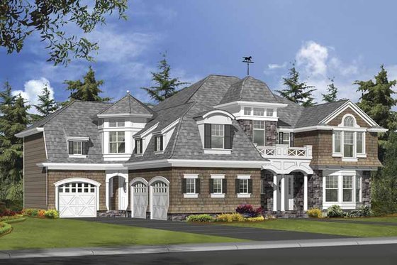 Exterior - Front Elevation 3 for Craftsman House Plan #132-506 - 6 bed, 5.5 bath