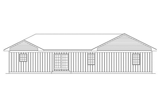 Exterior - Rear Elevation for Ranch House Plan #57-235 - 3 bed, 2 bath