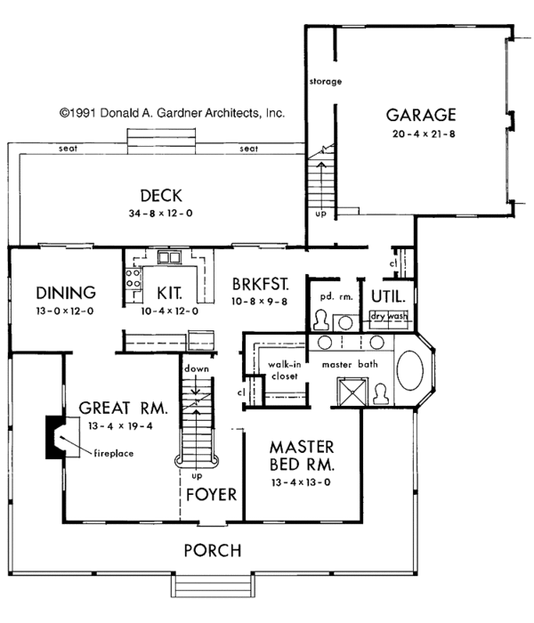 House Plan Design - Country Floor Plan - Main Floor Plan #929-96