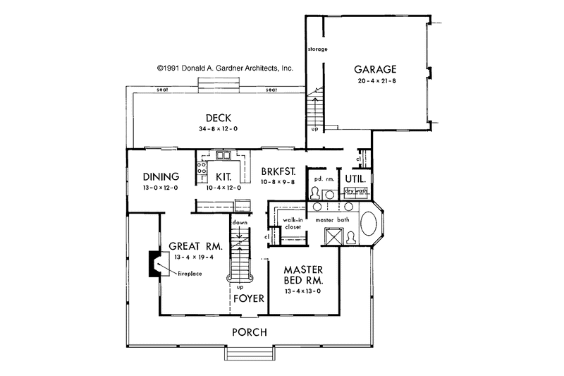 Dream House Plan - Floor Plan - Main Floor for Country House Plan #929-96 - 3 bed, 2.5 bath