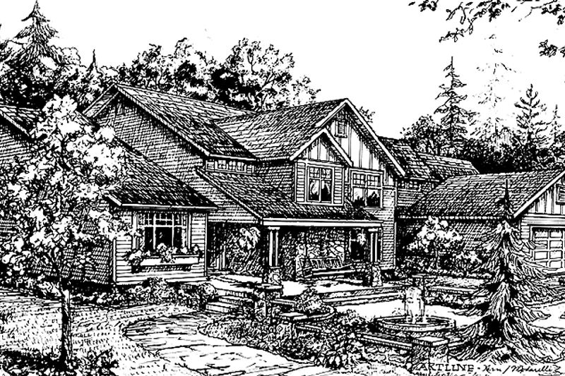 Architectural House Design - Country Exterior - Front Elevation Plan #966-54