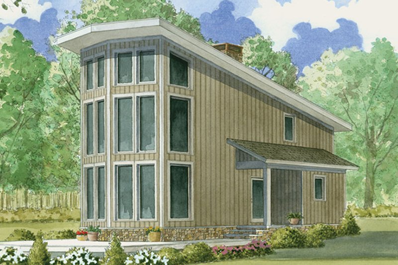 Home Plan - Contemporary Exterior - Front Elevation Plan #17-3376