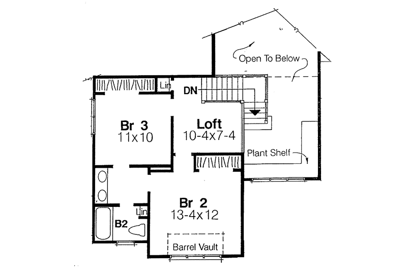 Home Plan - Floor Plan - Upper Floor for Country House Plan #334-126 - 3 bed, 2.5 bath