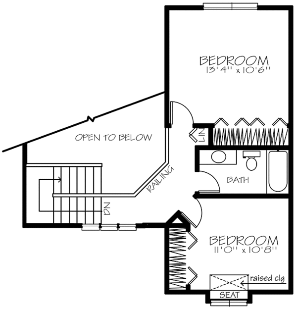 House Plan Design - Country Floor Plan - Upper Floor Plan #320-1131