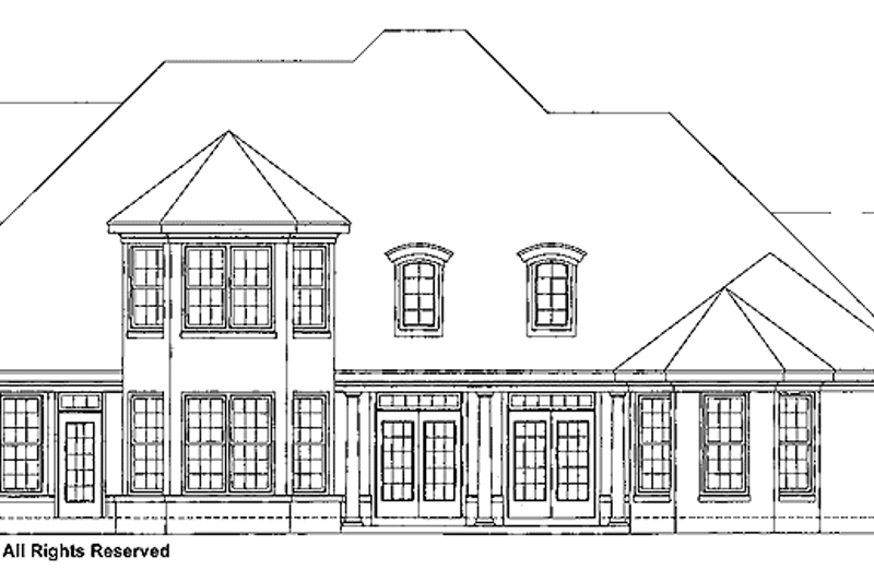 Home Plan - Exterior - Rear Elevation for Mediterranean House Plan #952-281 - 4 bed, 3.5 bath