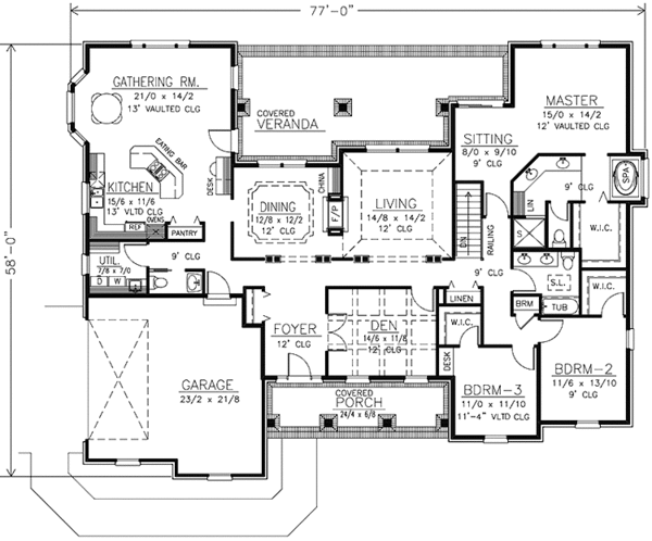 Dream House Plan - Country Floor Plan - Main Floor Plan #1037-10
