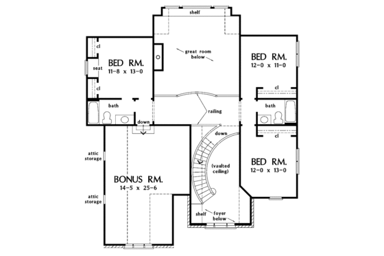 Floor Plan - Upper Floor for Traditional House Plan #929-805 - 4 bed, 3.5 bath